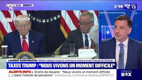 Droits de douane: "Pour un rapport de force, il faut quand même être capable de montrer des mesures de rétorsion", explique Laurent Saint-Martin, ministre délégué chargé du Commerce extérieur