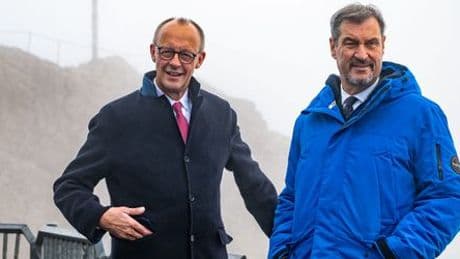 Friedrich Merz und Markus Söder auf der Zugspitze: Alles eitel Sonnenschein