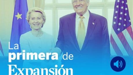 La Primera de Expansión sobre el acuerdo sobre aranceles, ACS, CaixaBank y Telefónica
