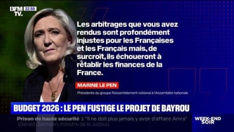 Budget 2026: Marine Le Pen a adressé une lettre à François Bayrou pour fustiger le budget