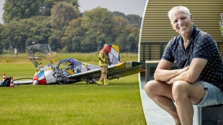 Marcel (61) overleefde als door wonder crash op Vliegveld Hilversum:  ’Het was een prachtige dag, tot die laatste twee seconden’