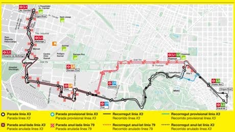 Nueva ruta de bus exprés de TMB entre Paral·lel y l&#039;Hospitalet de Llobregat: recorrido y paradas