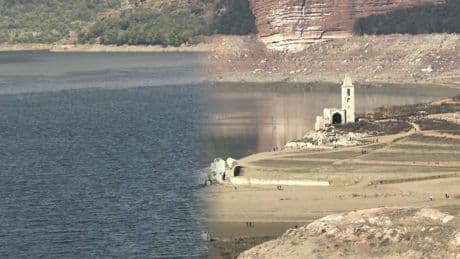 Las imágenes del gran cambio del pantano de Sau en tres meses hasta dejar atrás la sequía