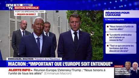 Guerre en Ukraine: "Il n'y a pas eu de discussion sur des échanges de territoires", explique Emmanuel Macron à l'issue d'une réunion avec Donald Trump
