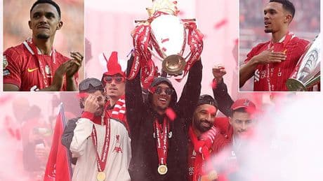 Trent Alexander-Arnold pens emotional 15-word tribute to Liverpool fans as he bids farewell after 'perfect send-off' in title parade