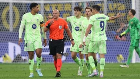 Barcelona star calls Inter ref to be investigated by UEFA after giving them 'every call' in Champions League epic