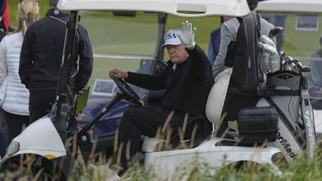 Scotland streets fill with protestors as Trump arrives to play golf