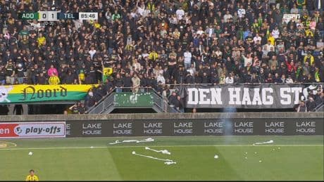 Play-off clash ABANDONED as furious fans throw fireworks and toilet roll on pitch before team forced to forfeit match