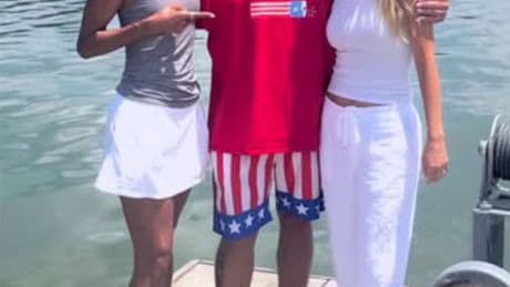 Rex Ryan parties with ex-ESPNers Sage Steele, Sam Ponder in ‘Here to Bang’ T-shirt
