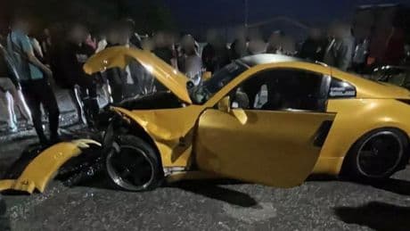 Car crash chaos as 'drag race' ends in wreckage in West Lothian