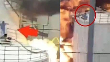 Alev topundan kaçış anları şoke etti! Çin'de kimya fabrikasında patlama