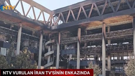 NTV vurulan İran TV'sinin enkazında
