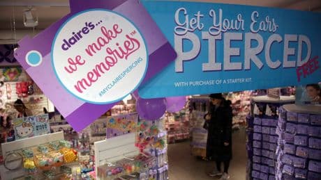 Claire's, known for piercing millions of teens' ears, files for Chapter 11, 2nd time since 2018