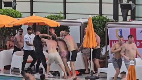 Benidorm hotel pool fight sees brawlers thrown in water and sunbathers punched