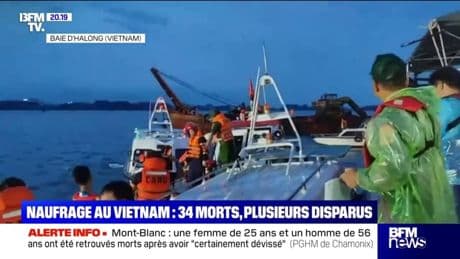 Vietnam: le naufrage d'un bateau touristique en baie d'Halong fait au moins 34 morts