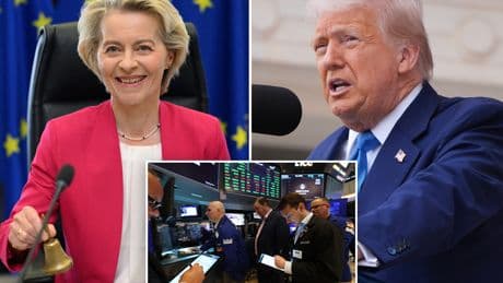 Dow soars more than 400 points after Trump postpones 50% tariff on EU imports