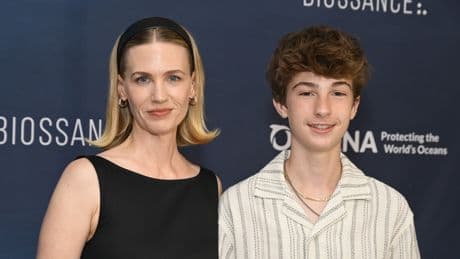 January Jones and her rarely seen son Xander, 13, make red carpet appearance together