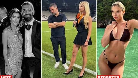 Married football manager's awkward interviews go viral as he desperately tries to avoid eye contact with stunning reporter