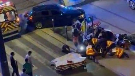 Driver crashes into crowd celebrating PSG win injuring four family members