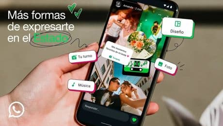 Cambio radical en los estados de WhatsApp: así podrás hacer collages, añadir canciones y usar stickers