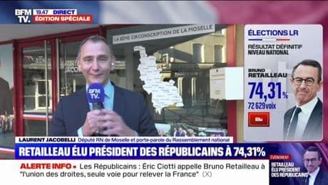 Présidence LR: "Nous ne voyons pas de danger ce soir", assure Laurent Jacobelli (RN) après la victoire de Bruno Retailleau