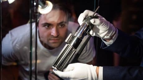 Darth Vader lightsaber expected to sell for millions goes on display in London