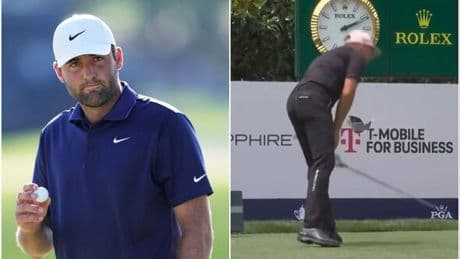 Golf LIVE: Scottie Scheffler confesses rule break as PGA Championship star smashes club