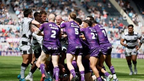 Shocking moment enormous brawl breaks out in rubgy league after star is sin binned for ‘horrendous hit’
