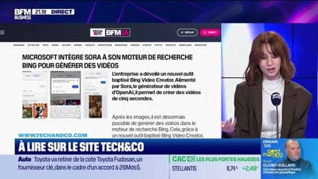 À lire sur le site Tech&Co : Microsoft intègre Sora à son moteur de recherche Bing pour générer des vidéos, par Salomé Ferraris - 03/06
