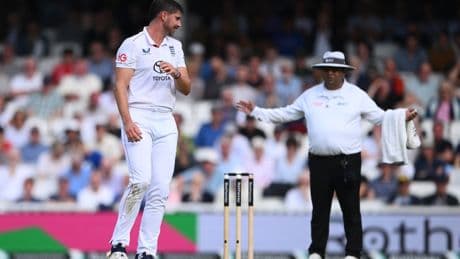 Josh Tongue’s wild bowling breaks India but England’s fifth-Test hopes hurt by Chris Woakes injury