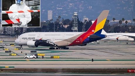 Passengers on flight from South Korea to New York quarantined over 'highly infectious' mystery contagion