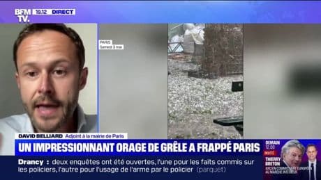 Orage de grêle à Paris: "Les services de la ville sont intervenus très rapidement", indique David Belliard, adjoint à la mairie de Paris