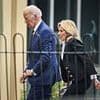 Creepy moment Joe Biden leers towards TWO young female reporters... as he furiously hits back at Jake Tapper's book revelations