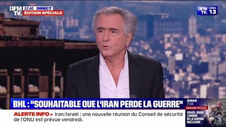 Conflit Iran-Israël: "Il est souhaitable que l'Iran perde cette guerre", affirme Bernard-Henri Lévy, philosophe, auteur de "Solitude d'Israël" (Grasset)