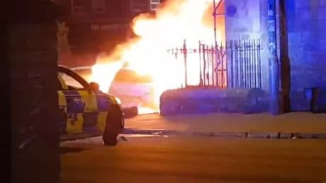 'Abandoned' car bursts into flames after Glasgow crash as man charged