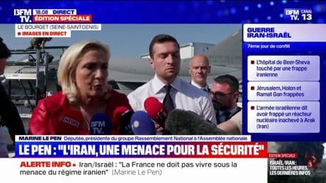 Conflit Israël/Iran: "Donald Trump a raison d'entretenir le flou", dit Marine Le Pen (RN) au salon du Bourget