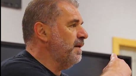 Ange Postecoglou delivers mesmerising dressing room speech to Tottenham players after euphoric Europa League win