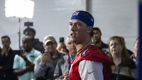 An inside look at the snap change Jaxson Dart is making at Giants rookie minicamp