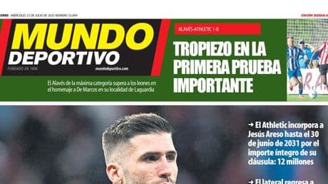 Portada de hoy de la Edición Bizkaia-Araba de Mundo Deportivo