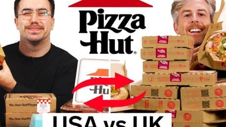 A Brit and an American try each other's Pizza Hut