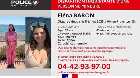 Marseille: une adolescente de 15 ans portée disparue depuis le 11 juillet