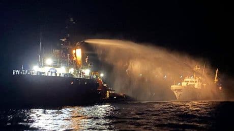 Drones strike ship carrying aid to Gaza, humanitarian group says