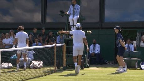 ‘It’s the rule!’ – Wimbledon player throws racket after argument with umpire