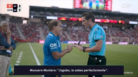 El tenso cara a cara entre Arrasate y Munuera Montero por el polémico 0-2 del Barça: "He hablado con él y no está para llevárselo"