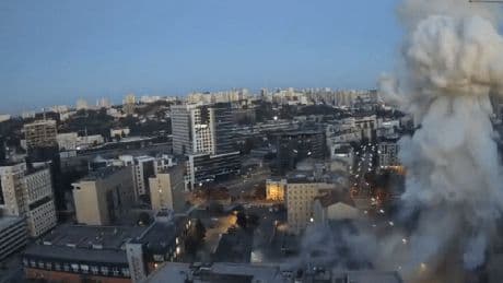 Shocking moment Russia strikes British Council building in Kyiv as Starmer accuses Putin of 'sabotaging peace'