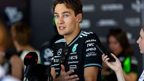Brad Pitt and George Russell's awkward incident before F1 interview was gatecrashed