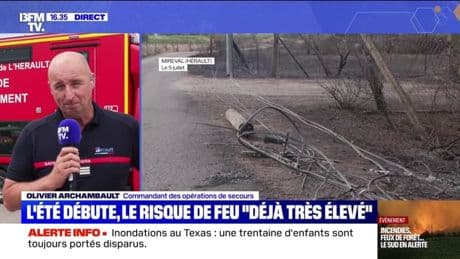 Incendies dans le sud de la France: "On a des conditions qui nous sont favorables à la lutte contre les feux de forêt", assure Olivier Archambault (commandant des opérations de secours)