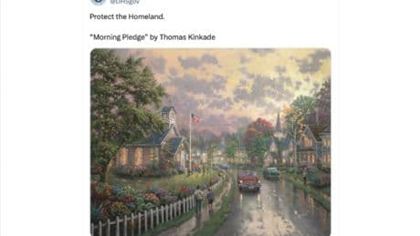 DHS used a Thomas Kinkade painting to push ‘anti-immigration’ homeland message. His family is livid