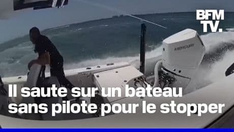 Ce policier américain saute sur un bateau sans pilote pour le stopper