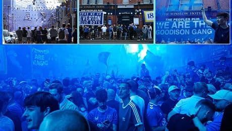 Everton fans begin Goodison Park farewell with 8.30AM pub visit as Toffees line the streets of Liverpool ahead of emotional goodbye to iconic ground